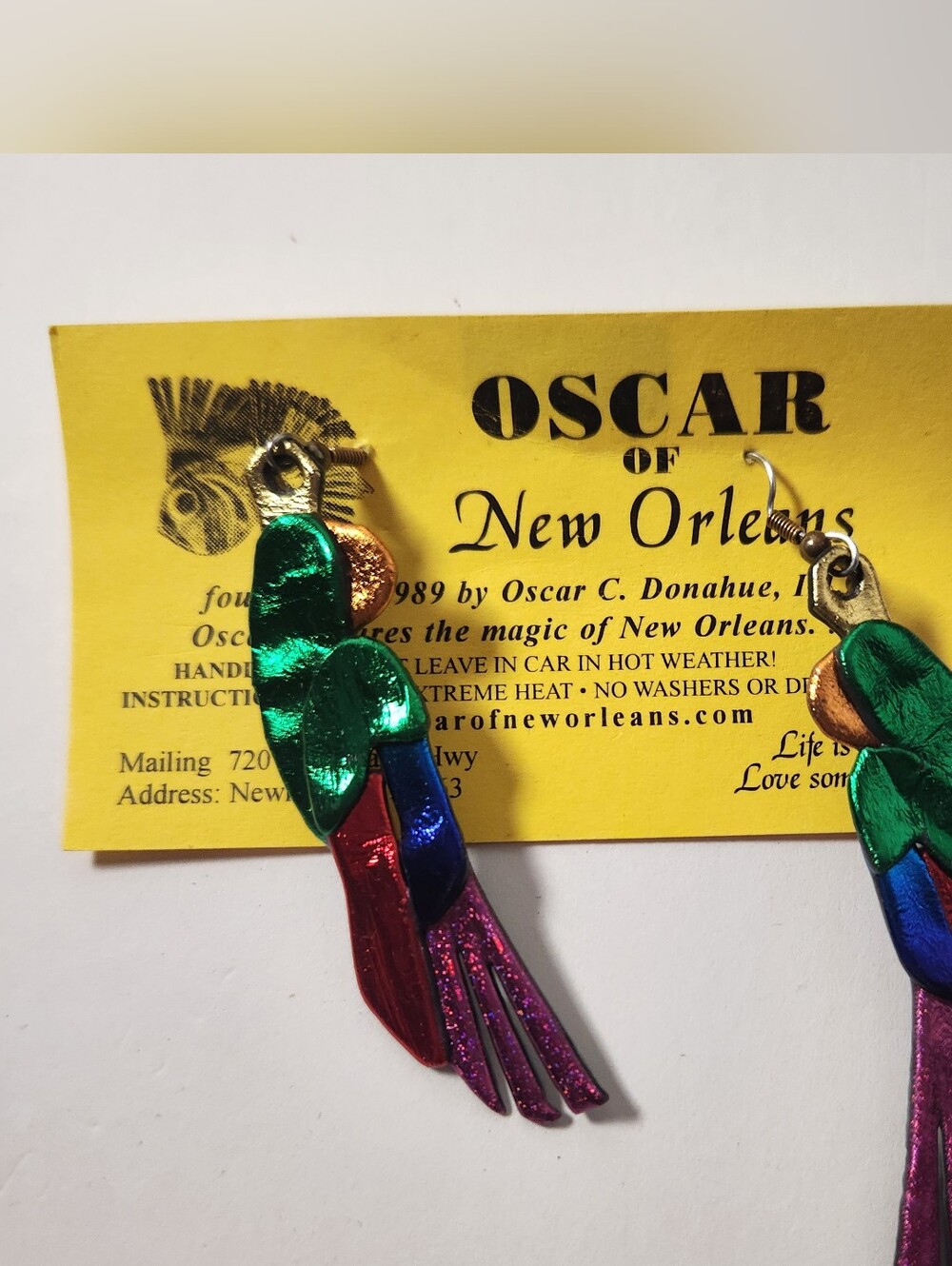 Oscar Of New Orleans Parrot Earrings